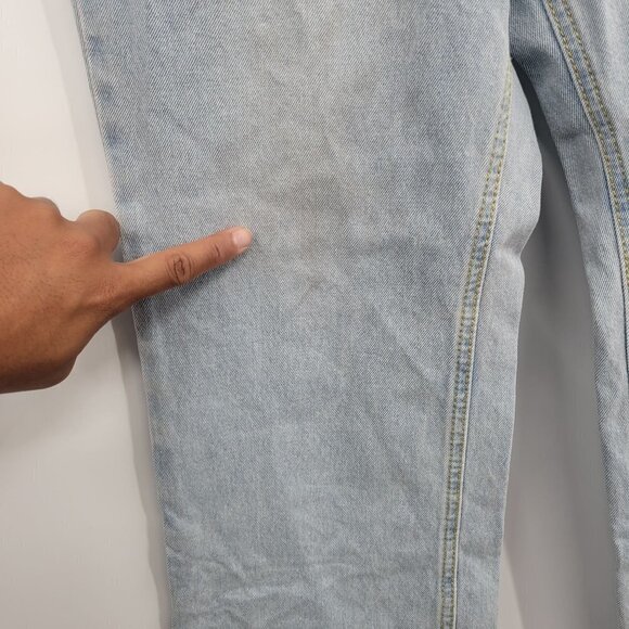 Avec Les Filles Split Frayed Hem Bootcut Jeans Hi-Rise 100% Cotton Womens 30 - Picture 5 of 16